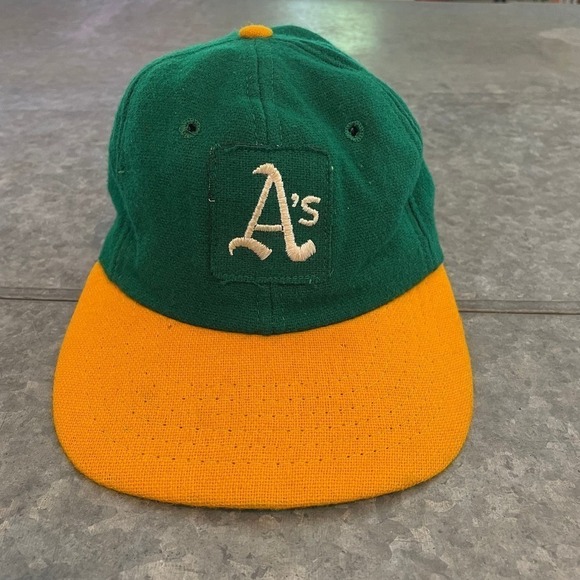 Vintage New Era Oakland A's Athletics Fitted Hat Cap 60s USA 6 1/2, 6 5/8, 6 3/4 - Picture 1 of 11